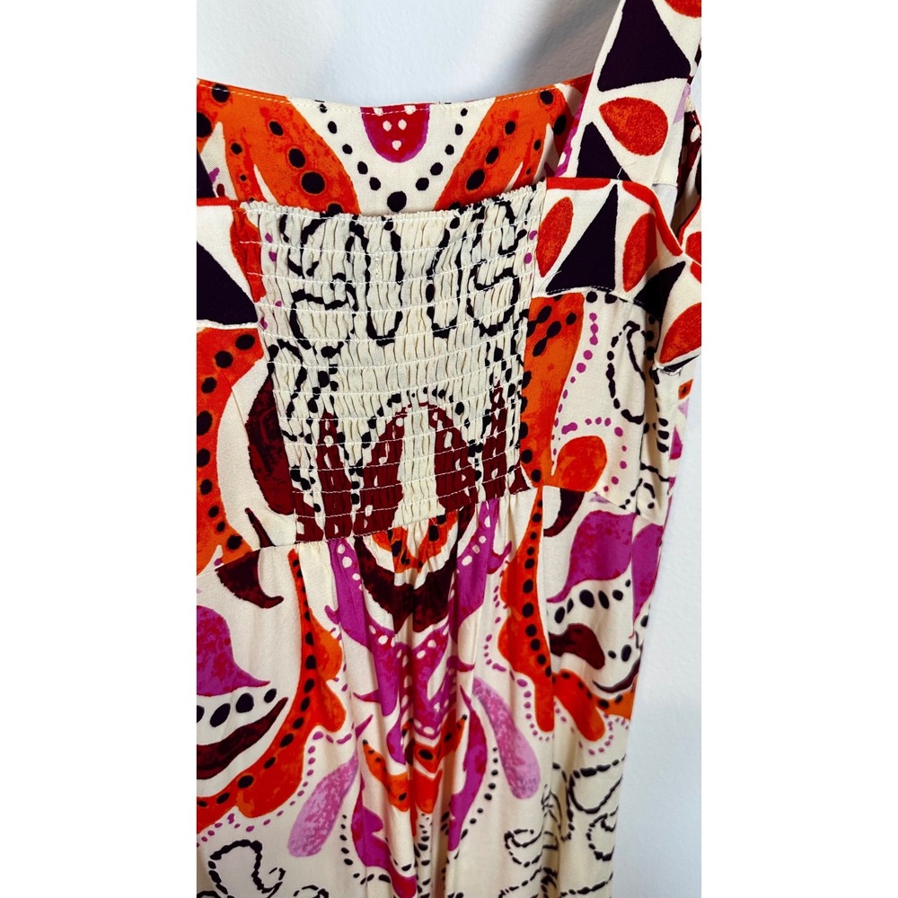 NWT Vince Camuto Maxi Dress Womens M Pink Rayon Bold Floral Print Summer Resort - Picture 9 of 10